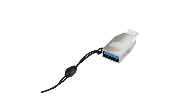 Переходник Hoco UA9 USB OTG to Type-C Стальной - фото