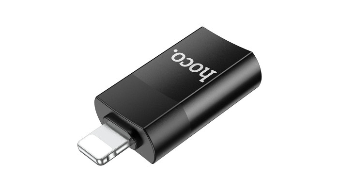 Перехідник Hoco UA17 Lightning Male to USB Female USB2.0 Чорний - фото