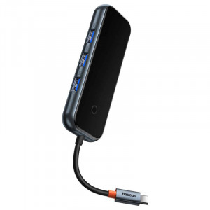 Перехідник Baseus Hub AcmeJoy 4-Port Type-C (USB3.0*3+Type-C PD&Data*1) (WKJZ) Dark Gray