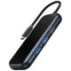 Переходник Baseus Hub AcmeJoy 7-Port Type-C (HDMI*1+USB3.0*2+USB2.0*1+Type-C PD&Data*1+SD/TF) (WKJZ) Dark Gray - фото