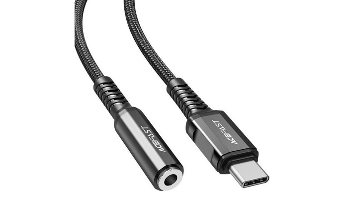Переходник Acefast C1-07 USB-C to 3.5mm aluminum alloy Black - фото