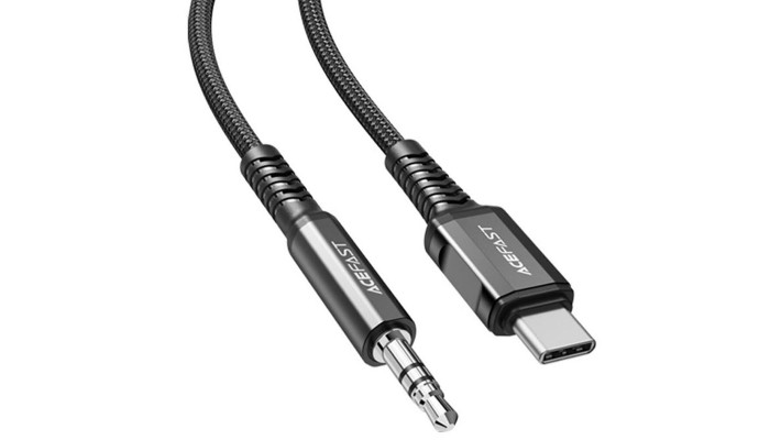 Переходник Acefast C1-08 USB-C to 3.5mm aluminum alloy Black - фото