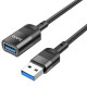 Переходник Hoco U107 USB male to USB female USB3.0 Black - фото