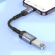Перехідник Hoco UA24 Lightning male to USB female 2.0 Metal gray - фото