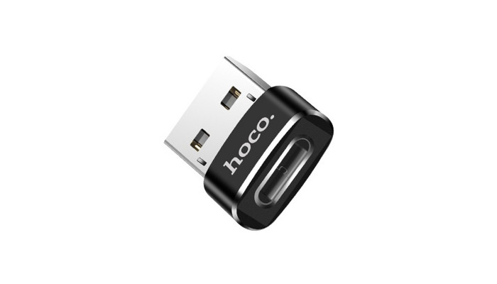 Переходник Hoco UA6 OTG USB Female to Type-C Male Черный - фото