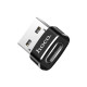 Перехідник Hoco UA6 OTG USB Female to Type-C Male Чорний - фото