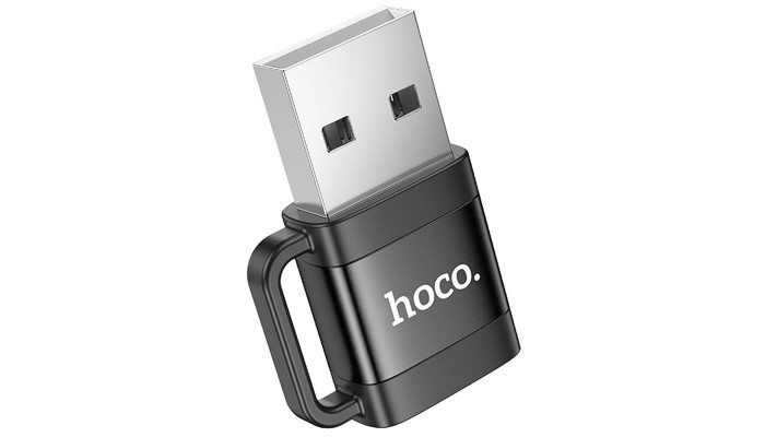 Перехідник Hoco UA31D OTG USB male to Type-C female USB2.0 Black - фото