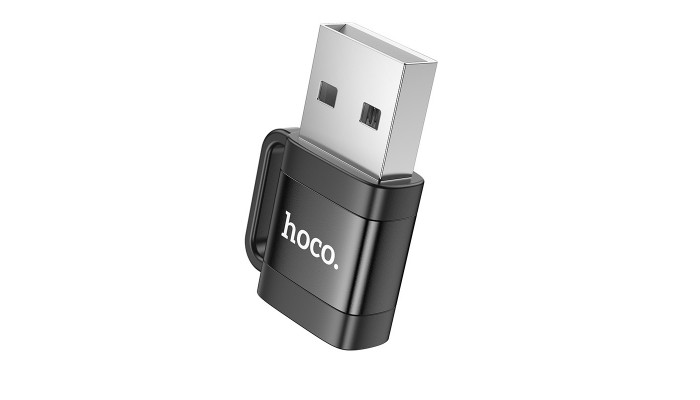 Перехідник Hoco UA31D OTG USB male to Type-C female USB2.0 Black - фото