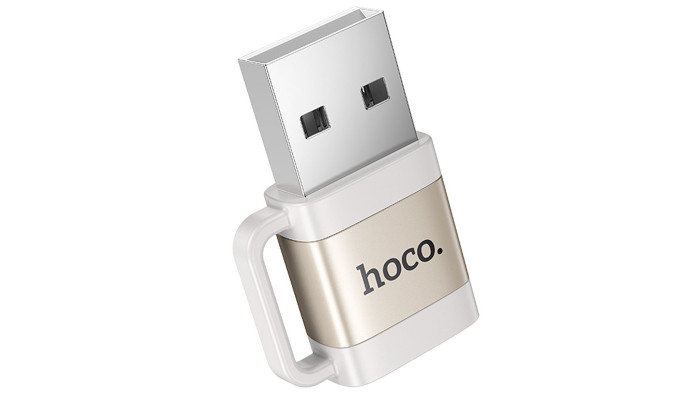 Перехідник Hoco UA31D OTG USB male to Type-C female USB2.0 Gray - фото