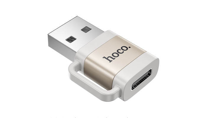 Перехідник Hoco UA31D OTG USB male to Type-C female USB2.0 Gray - фото