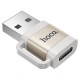 Перехідник Hoco UA31D OTG USB male to Type-C female USB2.0 Gray - фото