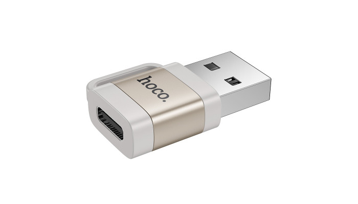 Перехідник Hoco UA31D OTG USB male to Type-C female USB2.0 Gray - фото