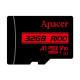 Карта пам'яті Apacer microSDHC (UHS-1) 32Gb class 10 V10 A1 R100MB/s (без адаптера) Black - фото