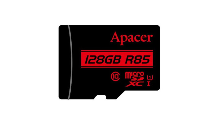 Карта пам'яті Apacer microSDXC (UHS-1) 128Gb class 10 R85MB/s (без адаптера) Black - фото