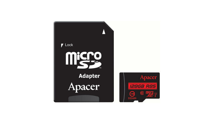 Карта памяти Apacer microSDXC (UHS-1) 128Gb class 10 R85MB/s + SD adapter Black - фото