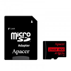 Карта памяти Apacer microSDXC (UHS-1) 256Gb class 10 V10 A1 R100MB/s + SD adapter Black