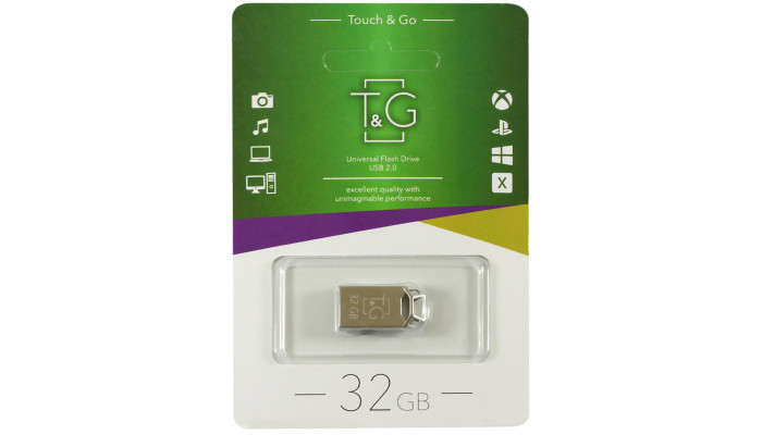 Флеш-драйв USB Flash Drive T&G 110 Metal Series 32GB Срібний - фото