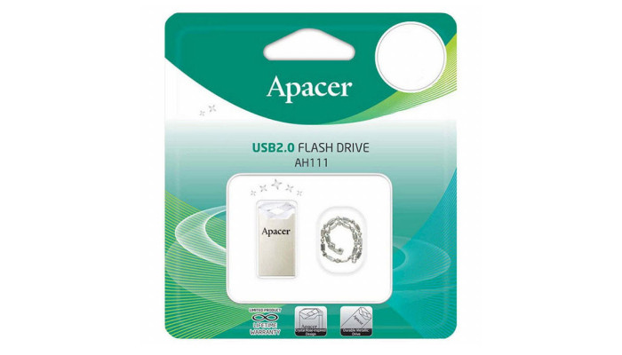 Флеш накопитель Apacer USB 2.0 AH111 32GB Серебряный - фото