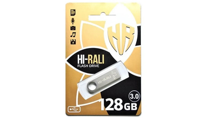 Флеш накопитель USB 3.0 Hi-Rali Shuttle 128 GB Серебряная серия Серебряный - фото