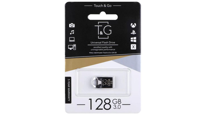 Флеш-драйв USB 3.0 Flash Drive T&G 106 Metal Series 128GB Черный - фото