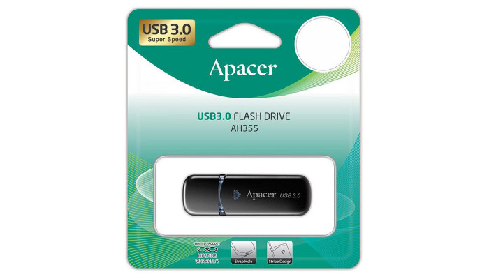 Флеш накопичувач Apacer USB 3.2 AH355 32Gb Black - фото