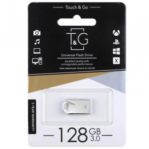 Флеш-драйв USB 3.0 Flash Drive T&G 106 Metal Series 128GB Серебряный