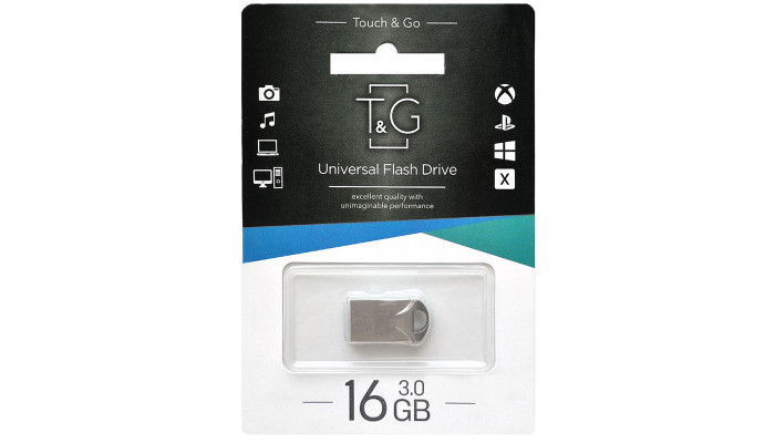 Флеш-драйв USB 3.0 Flash Drive T&G 106 Metal Series 16GB Серебряный - фото