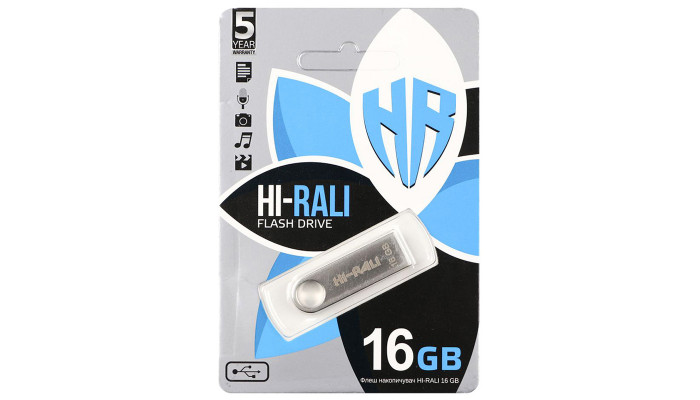 Флеш накопитель USB 3.0 Hi-Rali Shuttle 16 GB Серебряная серия Серебряный - фото