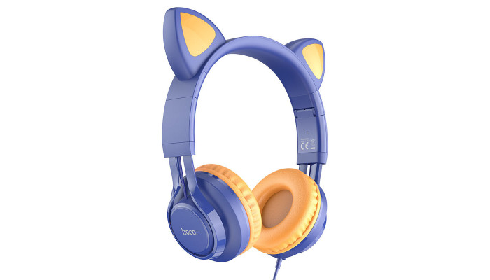 Накладні навушники Hoco W36 Cat ear Midnight Blue - фото