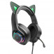 Накладні навушники Hoco W107 Cute cat (USB+3.5mm/2m) Elf Cat