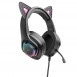 Накладні навушники Hoco W107 Cute cat (USB+3.5mm/2m) Phantom Cat
