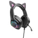 Накладні навушники Hoco W107 Cute cat (USB+3.5mm/2m) Phantom Cat - фото