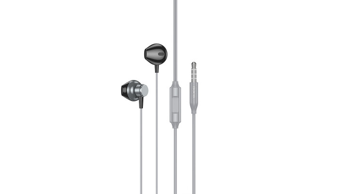 Стерео Наушники Hoco M125 Smart metal universal (3.5mm/1.2m) Metal gray - фото