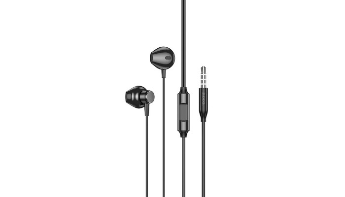 Стерео Наушники Hoco M125 Smart metal universal (3.5mm/1.2m) Black - фото