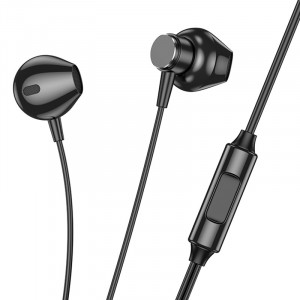 Стерео Наушники Hoco M125 Smart metal universal (3.5mm/1.2m) Black