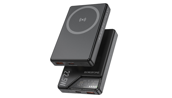 Зовнішній акумулятор Power Bank BOROFONE BJ49 Astute 22.5W+PD20W З БЗП 10000 mAh Black - фото