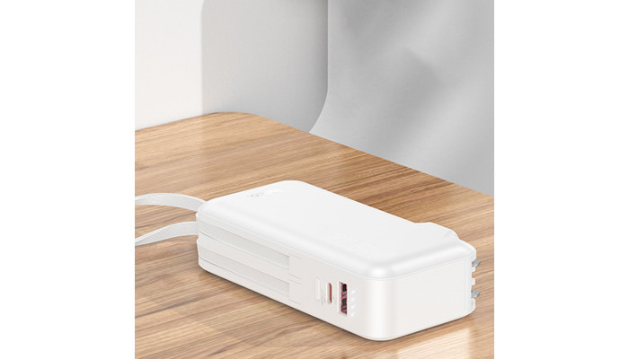 Портативний ЗП Power Bank Hoco J126 Travel 22.5W+PD20W 10000 mAh White - фото