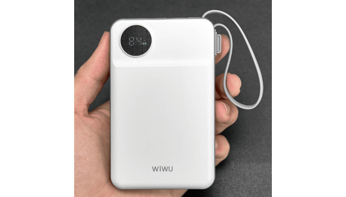 Портативное ЗУ Power Bank WIWU Wi-P007 2 in 1 c Беспроводное зарядное устройство 10000 mAh Grey - фото