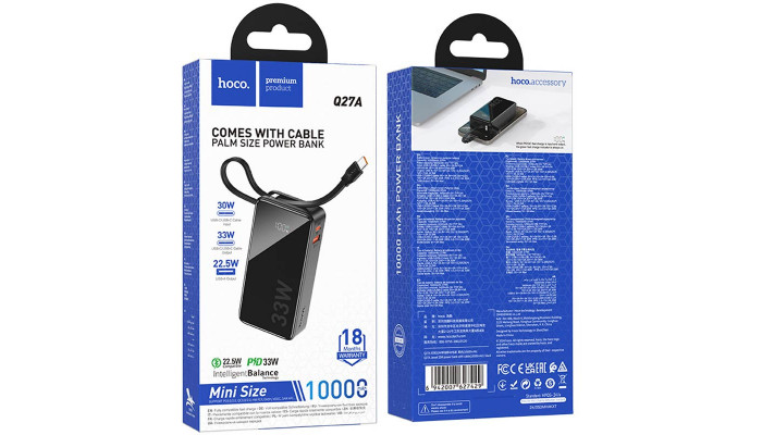 Портативное ЗУ Power Bank Hoco Q27A Jewel 22.5W+PD33W 10000 mAh Black - фото