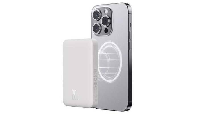 Портативний ЗП Power Bank Baseus Magnetic Mini Air 20W c БЗП 10000 mAh P10059001313 Stellar White - фото