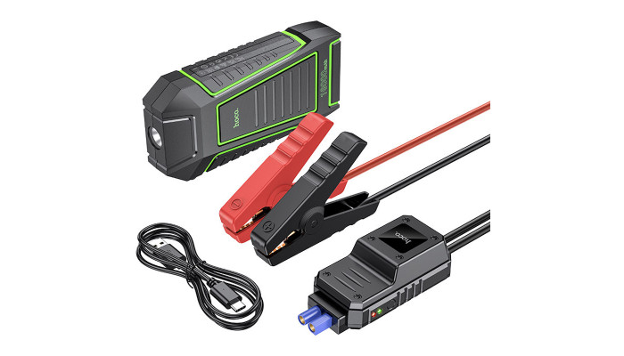 Пусковий пристрій (бустер) для автомобіля Hoco QS1 Spring Car Jump Starter 10000 mAh Black - фото