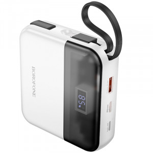 Портативное ЗУ Power Bank BOROFONE BJ64 Distinct 22.5W+PD20W with cable 10000 mAh White