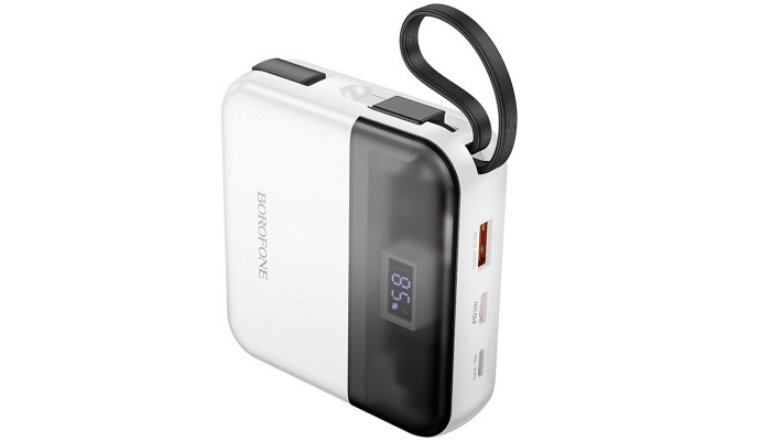 Портативное ЗУ Power Bank BOROFONE BJ64 Distinct 22.5W+PD20W with cable 10000 mAh White - фото