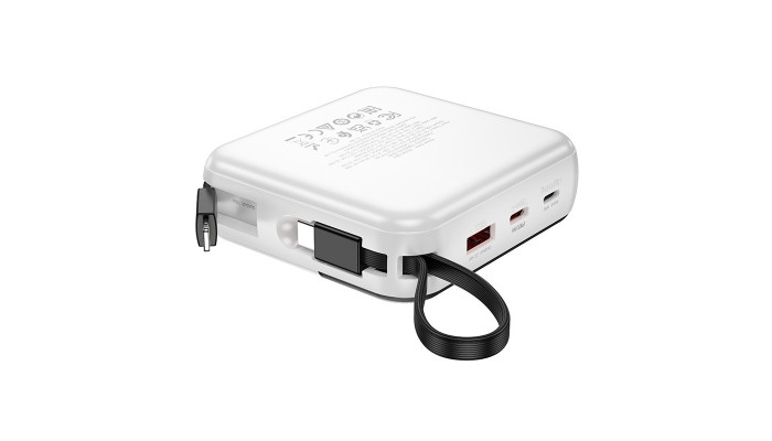 Портативное ЗУ Power Bank BOROFONE BJ64 Distinct 22.5W+PD20W with cable 10000 mAh White - фото