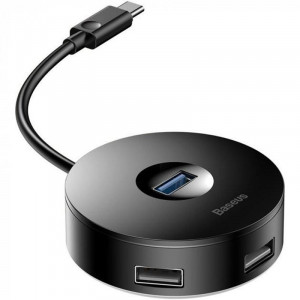 Переходник HUB Baseus Round Box Type-C to USB 3.0 + 3USB 2.0 (CAHUB-G) Черный