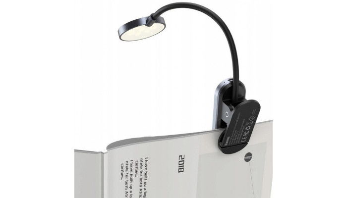 Лампа Baseus Comfort Reading Mini Clip Lamp (DGRAD-0) Dark Gray - фото