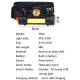 Налобный фонарь LED Headlight 1807 Black - фото