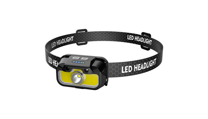 Налобный фонарь аккумулторный LED RGB 1806 Black - фото