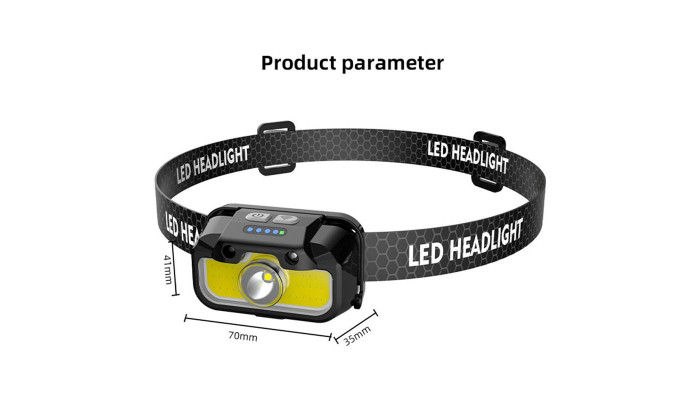 Налобный ліхтар аккумулторный LED RGB 1806 Black - фото