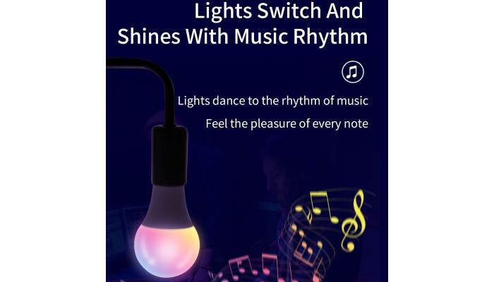 Светодиодная RGB лампочка Smart bulb light 1 with Bluetooth E27 with app White - фото